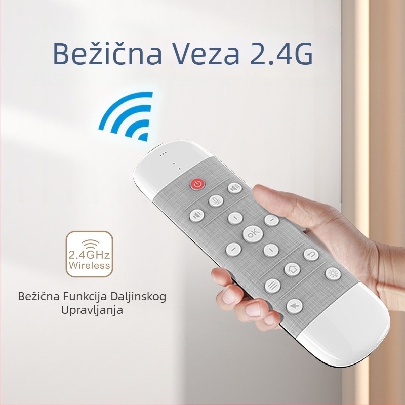 Air Mouse Q40 Bežični 2.4G s glasovnim upravljanjem, dvostruka tipkovnica, infracrveni dodirni pad, osvijetljeni daljinski upravljač