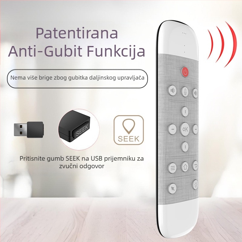 Air Mouse Q40 Bežični 2.4G s glasovnim upravljanjem, dvostruka tipkovnica, infracrveni dodirni pad, osvijetljeni daljinski upravljač