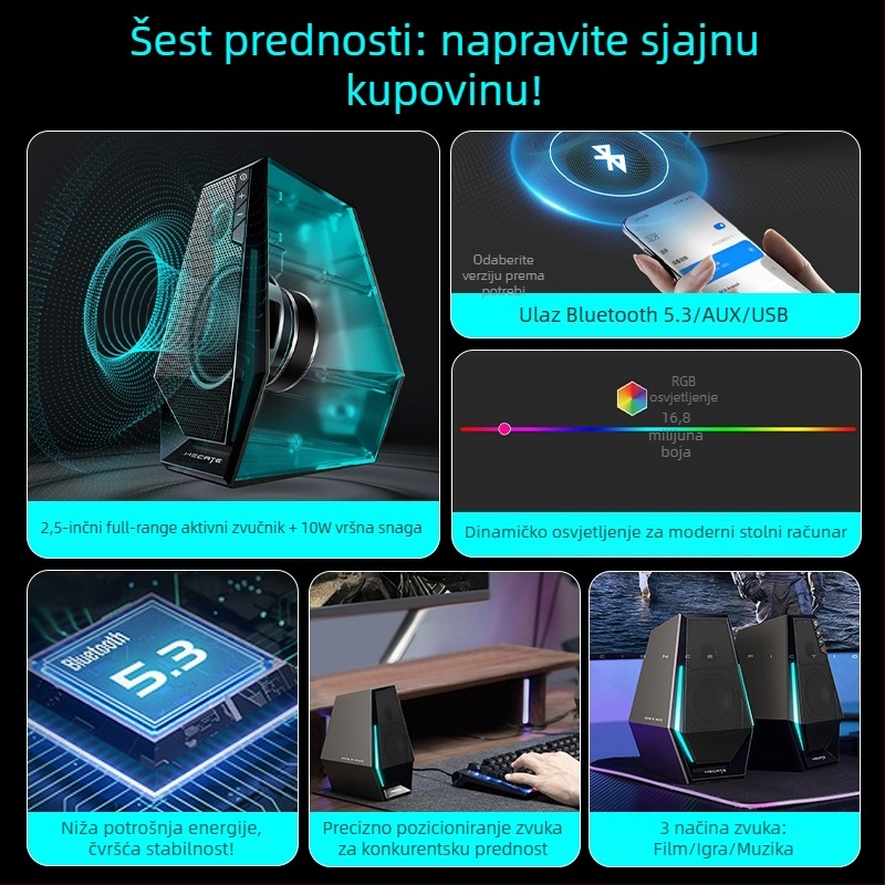 Edifier G1500 Bluetooth stolni zvučnici za računar (2-kanalno stereo, Bluetooth 5.3, 2 zvučnika)