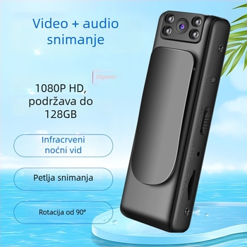 M6 prijenosna klip kamera za pojas, HD konferencijska kamera, infracrveno noćno vid, ABS kućište