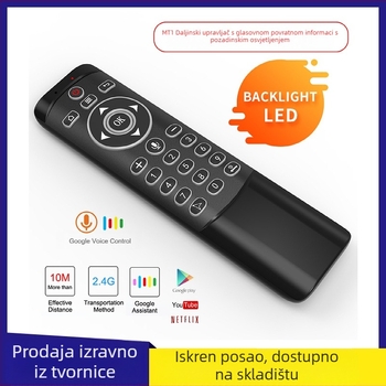MT1 Bežični leteći miš s mini tipkovnicom i glasovnim daljinskim upravljačem za Android set-top box