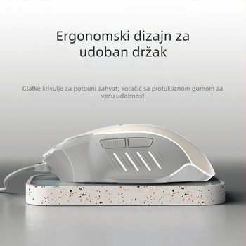 Žičani gaming miš s 8 tipki i LED osvjetljenjem, DPI u četiri razine za PC i prijenosno računalo