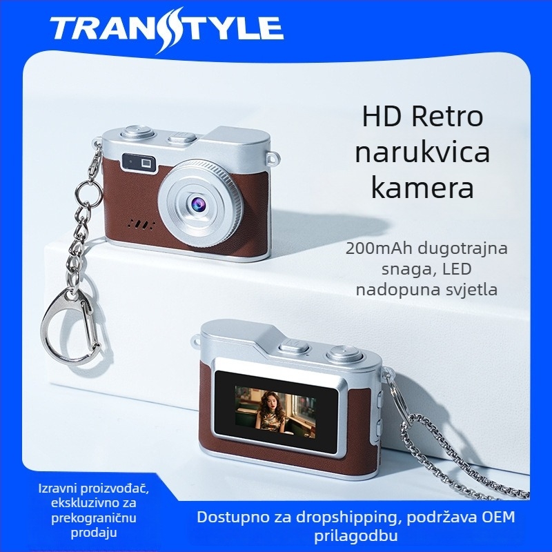 Retro mini digitalni fotoaparat – HD selfie, za početnike, kompaktni model D109j, LCD 0,96 inča