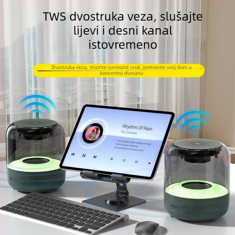 Bluetooth zvučnik s dijafragmatskim rogom, subwooferom, dugim trajanjem baterije i ambijentalnim osvjetljenjem