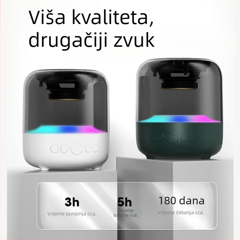 Bluetooth zvučnik s dijafragmatskim rogom, subwooferom, dugim trajanjem baterije i ambijentalnim osvjetljenjem