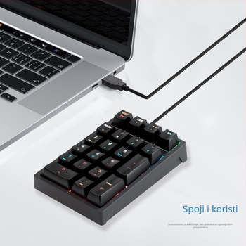 21-tipkovnica s mehaničkim numeričkim tipkama, USB, RGB pozadinsko osvjetljenje, vodootporna konstrukcija