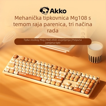 AKKO Mantou Paradise mehanička tipkovnica s PBT tipkama za sublimaciju, tri bežična načina, RGB pozadinsko osvjetljenje, 98+ tipki