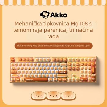 AKKO Mantou Paradise mehanička tipkovnica s PBT tipkama za sublimaciju, tri bežična načina, RGB pozadinsko osvjetljenje, 98+ tipki