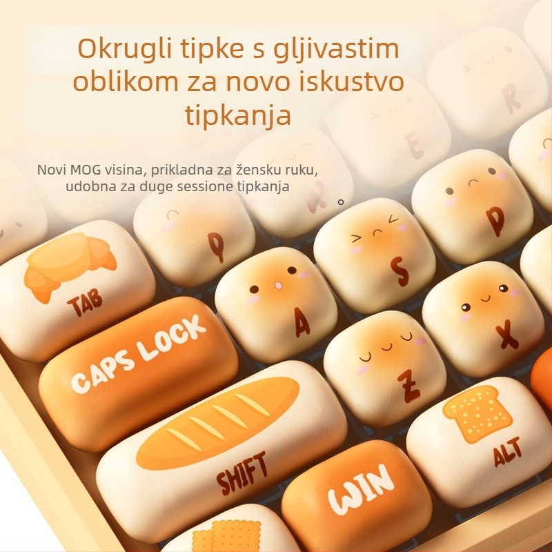 AKKO Mantou Paradise mehanička tipkovnica s PBT tipkama za sublimaciju, tri bežična načina, RGB pozadinsko osvjetljenje, 98+ tipki