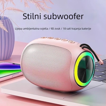 Bežični Bluetooth zvučnik sa snažnim subwooferom, visokokvalitetan zvuk (Bluetooth, 100 Hz–20 kHz, SNR ≥70 dB, IPX7, ABS kućište)