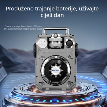 Bluetooth zvučnik s TF karticom, BT 5.3, 10W, raspon 100 Hz–20 kHz, ugrađena baterija 1200–2000 mAh