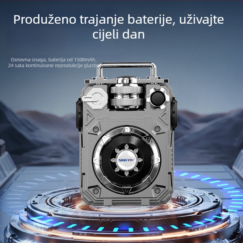Bluetooth zvučnik s TF karticom, BT 5.3, 10W, raspon 100 Hz–20 kHz, ugrađena baterija 1200–2000 mAh