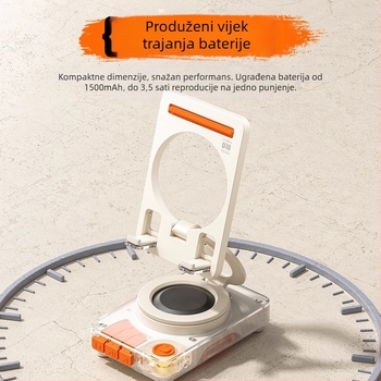 M2 sklopivi Bluetooth zvučnik sa držačem za telefon, 5W, Bluetooth 5.3, ugrađena baterija 1200–2000 mAh, frekvencijski odziv 20 Hz–20 kHz
