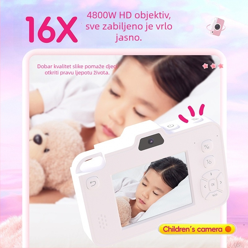 Dječja kamera C1 s CMOSS senzorom 24MP+, 16x digitalni zum, 2,4-inčni LCD