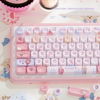 Set kapica za tipke za mehaničku tipkovnicu, petostruka sublimacija, PBT materijal, 112/120 tipki, prilagodljiv, kompatibilan s većinom mehaničkih tipkovnica