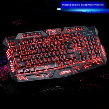 Gaming tipkovnica, 104 tipke, žična, crveni prekidači, višebojno osvjetljenje