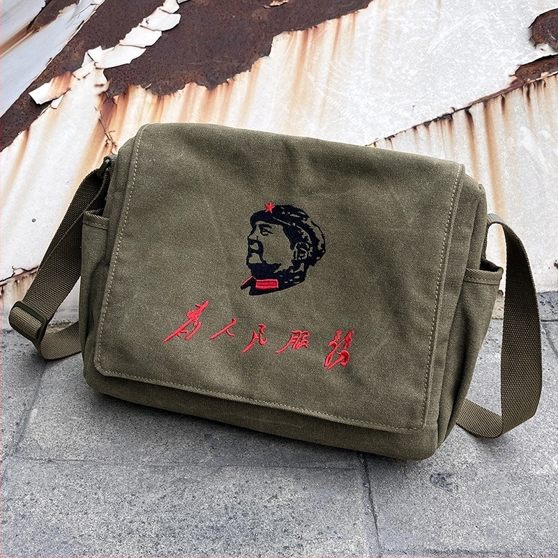 Muška torba preko ramena od Oxford platna, podstava od kanvasa, stil književnog kineskog dizajna, otporna na habanje, za svakodnevnu upotrebu