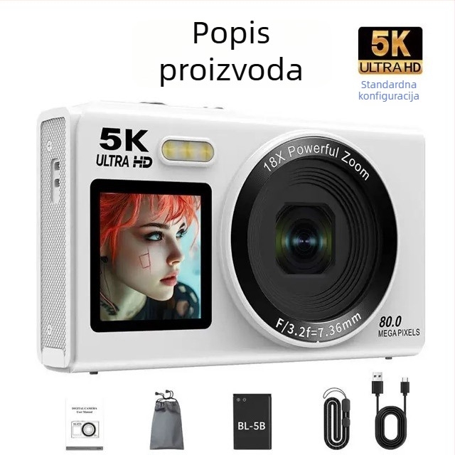 Digitalna kamera s 13MP, 18x optičkim zoomom, 18x digitalnim zoomom, 2.4\" LCD zaslon, HD snimanje videa