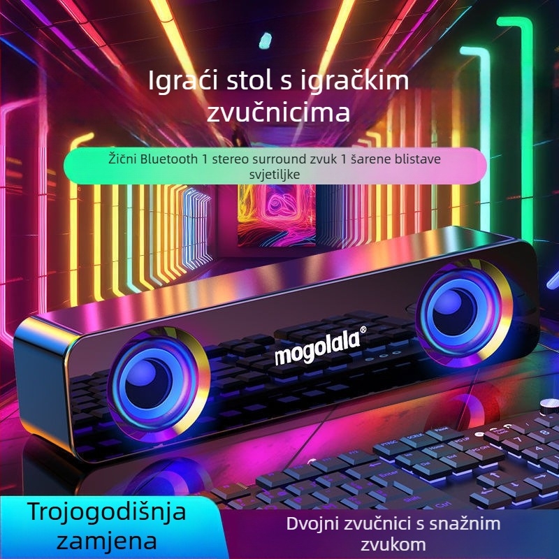 Stolni mini zvučnik s USBnapajanjem, Bluetooth i 3,5 mm, raspon frekvencija 100 Hz–20 kHz, SNR ≥70 dB, IPX7 vodootporan