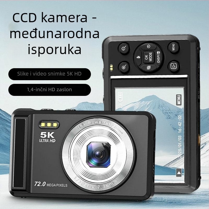 Selfie kamera s 16MP CMOS senzorom, rezolucija 4608×2560, 2,8-inčni LCD zaslon, 16x digitalni zum, TF kartično skladištenje