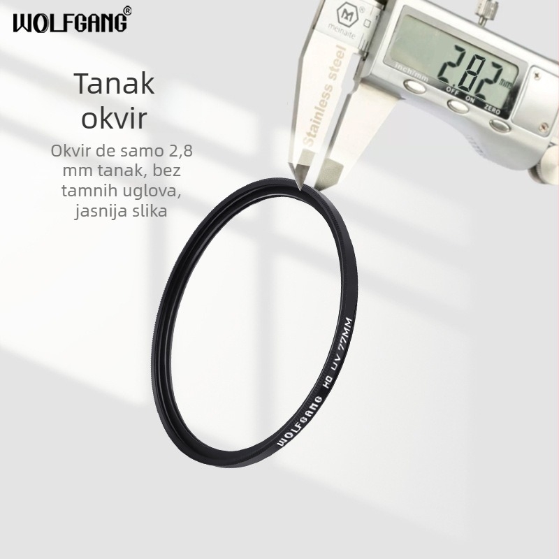 Wolfgang UV filter za SLR fotoaparat – nov, običan UV filter, model 37MM-105MM, kompatibilan s objektivima kamere, prilagođeni uzorak obrade