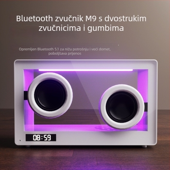 Prijenosni Bluetooth stolni zvučnik, dvostruki stereo zvučnici, 6W, raspon frekvencija 100 Hz–20 kHz, SNR ≥85 dB, ugrađena baterija 800–1000 mAh