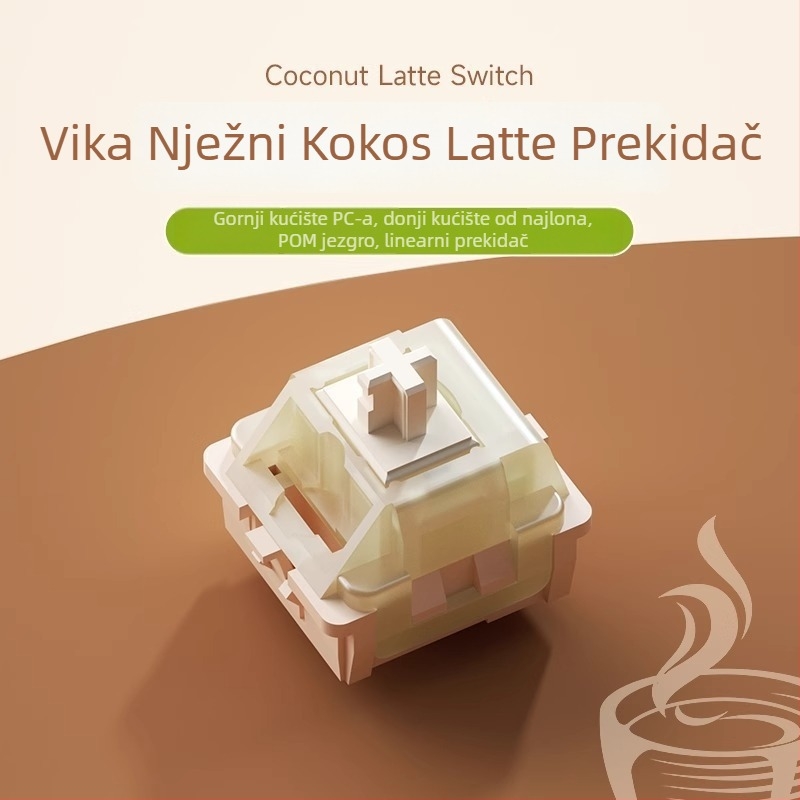 Weikav/vega Raw Coconut Latte petpin linearni mehanički prekidač za tipkovnicu s prilagodbom