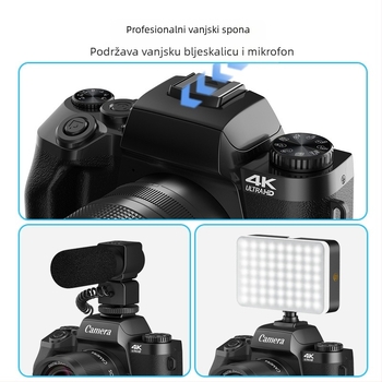 Digitalna kamera s CMOS senzorom od 64 MP, senzor 1/2.8, dodirni zaslon od 4,0 inča, 16x digitalni zum, maksimalna rezolucija 3840x2160, periskopski objektiv