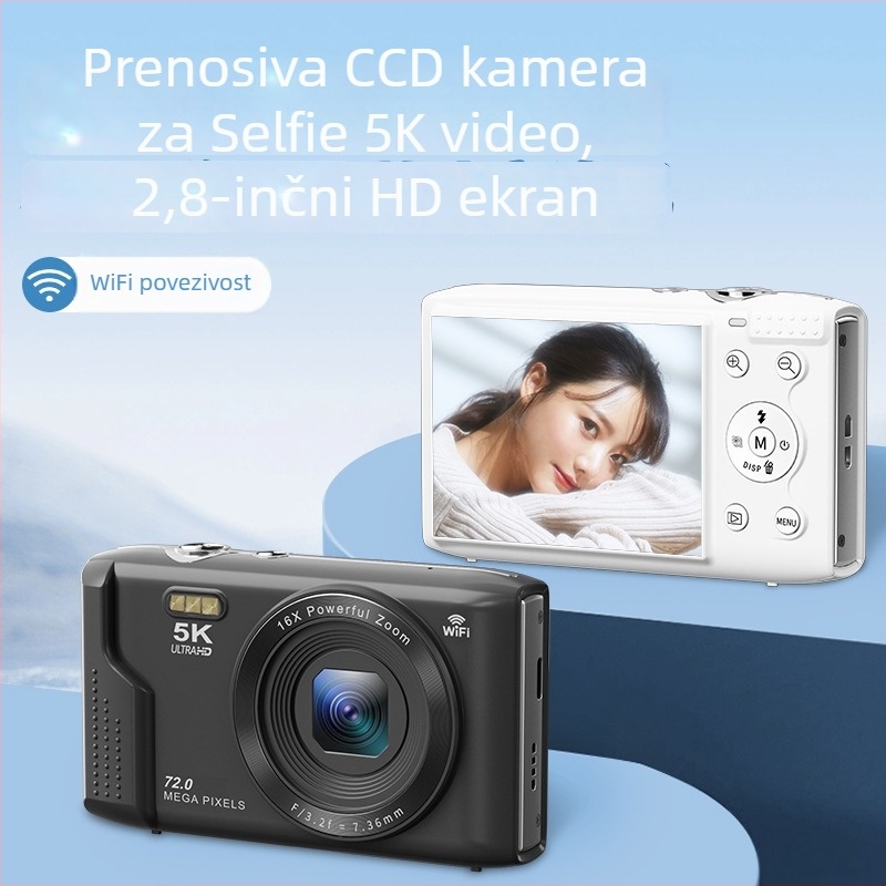 CCD digitalni fotoaparat S95PRO-D, CMOS senzor 72MP, 5K rezolucija 5120×2880, 18× digitalni zum, 2,8-inčni HD LCD zaslon