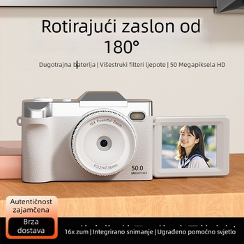 8MP CCD digitalni fotoaparat s 16x optičkim zoomom, 2,3-inčni LCD, makro način, USB 2.0, periskopski objektiv, kućište od ABS-a