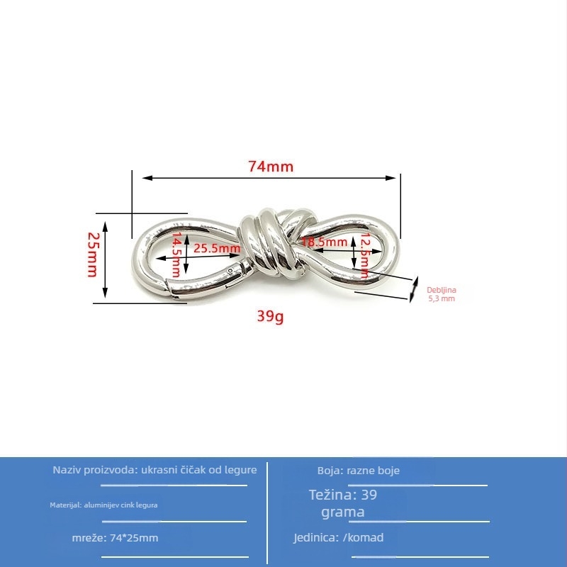 Spona za torbe Hengbang Hardware – cinkova legura, protiv krađe, ulični stil, proljeće 2023