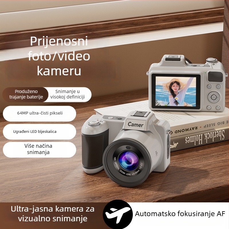 DSLR digitalna kamera s 16x optičkim zumom, periskopskim objektivom, CCD senzor 1/2.7, 1080p HD, 2,8 inčni LCD