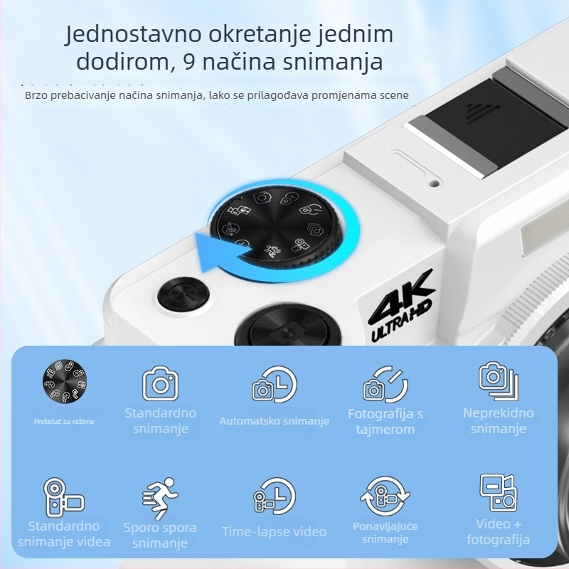 Bez ogledala kamera s 6x optičkim zumom, 4K30fps, 12MP, senzor 1/2.8", elektronička stabilizacija slike