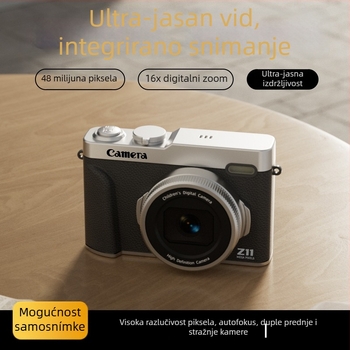 Dječja digitalna kamera s dvostrukim objektivom i selfie režimom, 48 MP CMOS 1/2,3 inčni senzor, 16x optički zum, 2,4 inča LCD, USB 3.0