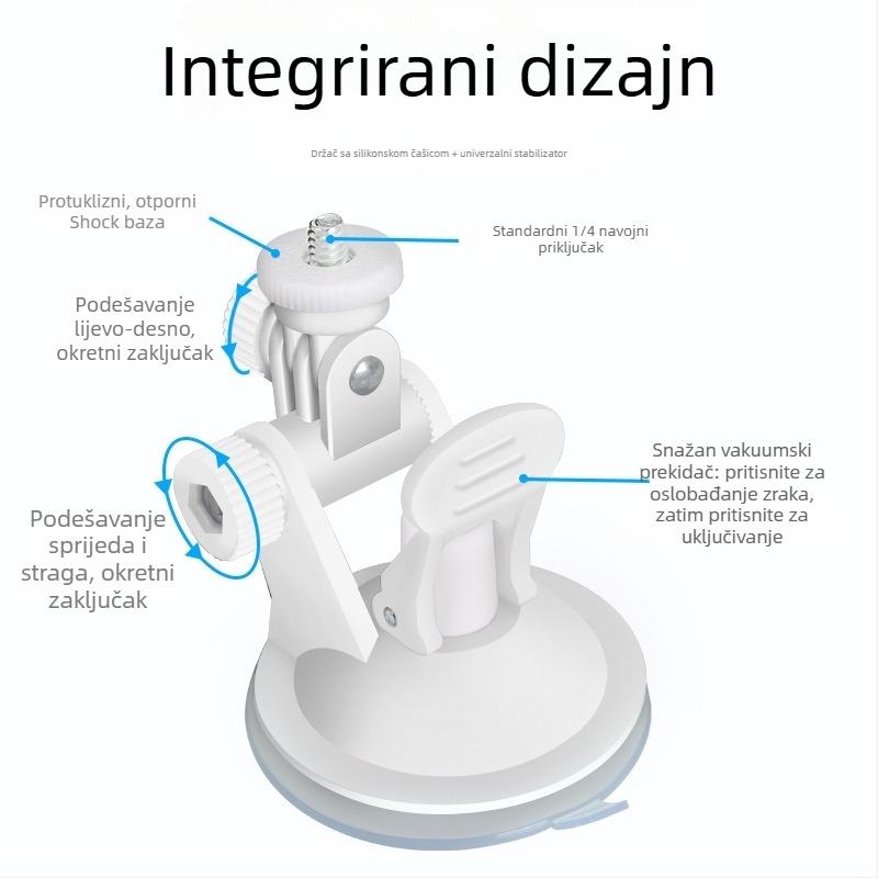 XFH Auto držač s usisnom čašom, baza 68 mm, višedirekcijsko orijentiran, fiksni nosač, OEM