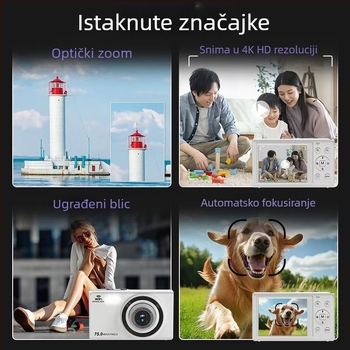 Wi-Fi kamera s CMOS senzorom, 4K rezolucija 3840x2160, telefoto objektiv, TF kartica, USB 2.0 sučelje