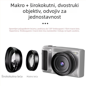 Digitalna kamera za studente s preklopnim zaslonom za selfie i vlog, potpuno ručno upravljanje, 14MP CMOS senzor 1/1.8in, 2.8in LCD, periskopski objektiv, 16x digitalni zoom, anti-shake