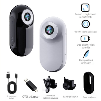 Kompaktna nosiva kamera za kućne ljubimce i djecu, na prsi ili vratu, vanjska upotreba, 1080p, 2MP, objektiv 3.6mm, težina 107 g
