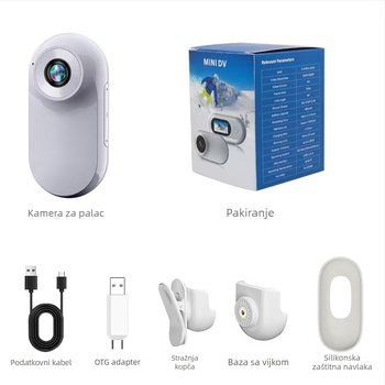 Kompaktna nosiva kamera za kućne ljubimce i djecu, na prsi ili vratu, vanjska upotreba, 1080p, 2MP, objektiv 3.6mm, težina 107 g