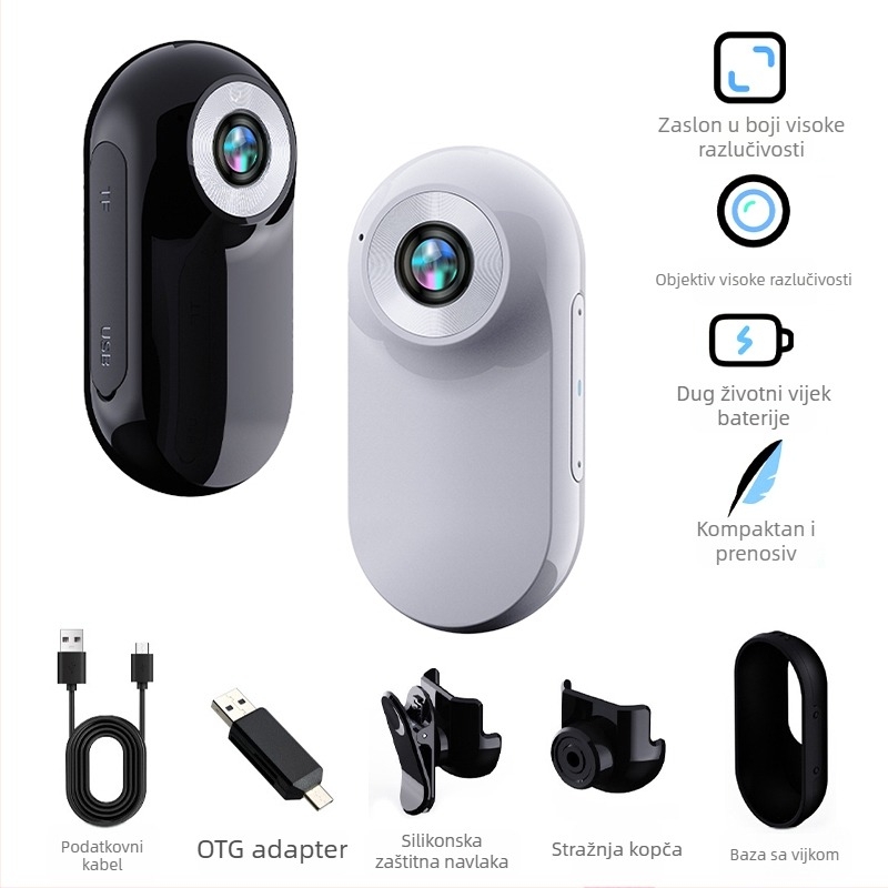 Kompaktna nosiva kamera za kućne ljubimce i djecu, na prsi ili vratu, vanjska upotreba, 1080p, 2MP, objektiv 3.6mm, težina 107 g