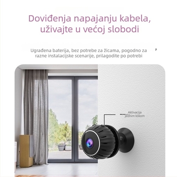 Bežična Wi‑Fi kamera s noćnim vidom, model X10, 720p/1080p rezolucija, daljinsko praćenje, trajanje baterije 50–60 minuta