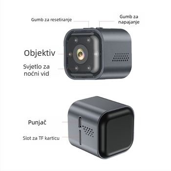AS03 Bežična kamera za nadzor beba i kućnih ljubimaca – 1080p HD, Automatsko prebacivanje u Sleep, 300 minuta trajanje baterije, TF kartica za pohranu, Snimanje videa i fotografija
