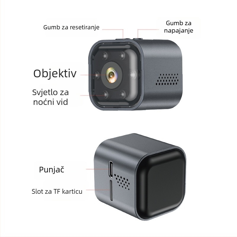AS03 Bežična kamera za nadzor beba i kućnih ljubimaca – 1080p HD, Automatsko prebacivanje u Sleep, 300 minuta trajanje baterije, TF kartica za pohranu, Snimanje videa i fotografija
