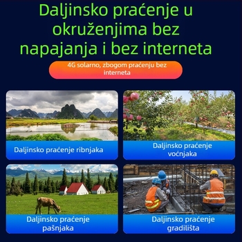 4G solarna kamera za vanjsku upotrebu, daljinski nadzor, HD noćno snimanje, 360 stupnjeva pokrivenost