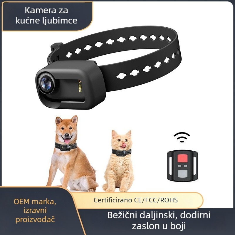 Kamera za ogrlicu kućnih ljubimaca, pogled iz prvog lica, bežično daljinsko upravljanje, 4K30, 20MP, GO3+