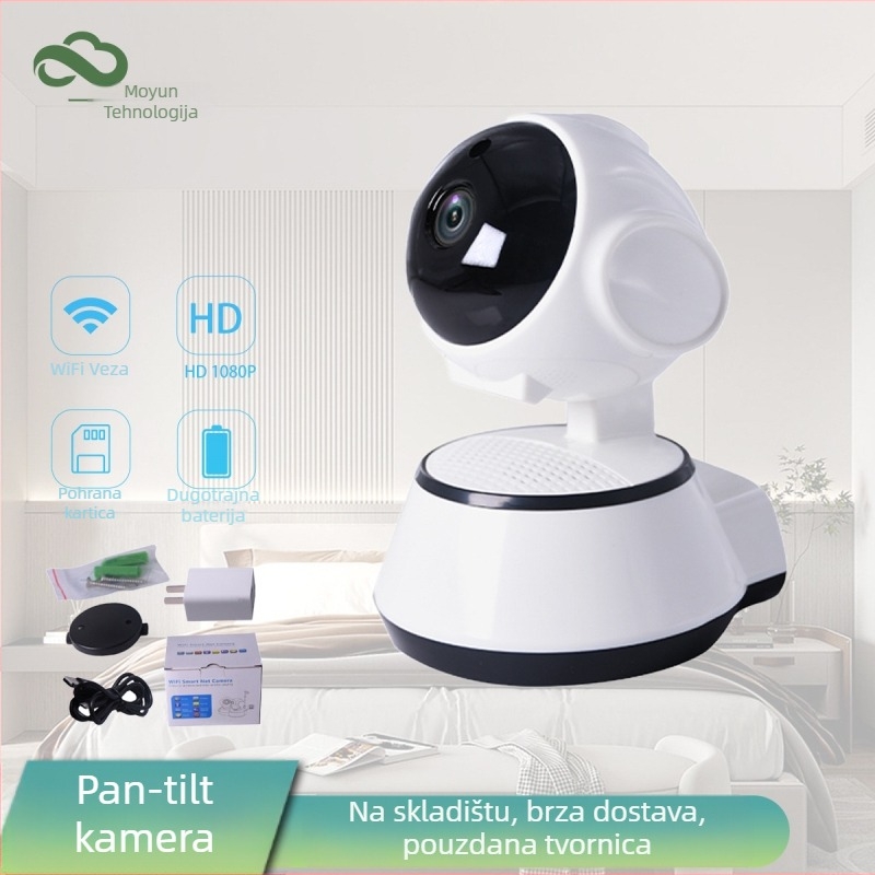 Pametna WiFi PTZ kamera s 360° rotacijom, noćni vid, 1280x960, obavijest o alarmu, unutarnja upotreba