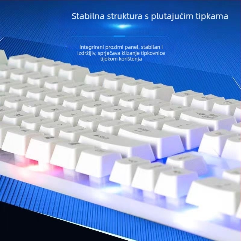 Set tipkovnice i miša, kabelski USB, više od 98 tipki, ABS kućište, jednofarbno pozadinsko osvjetljenje
