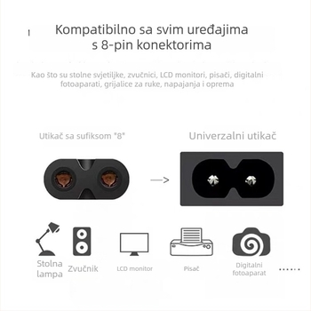 Lin Yun Era napajajući kabel, dvostruki vodič, PVC kućište, europski dvokraki okrugli utikač, 2x0.75mm²