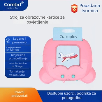 Dvojezična obrazovna glazbena igračka za djecu 4–6 godina, ABS kućište, bez memorije, litij baterija, kartice za učenje