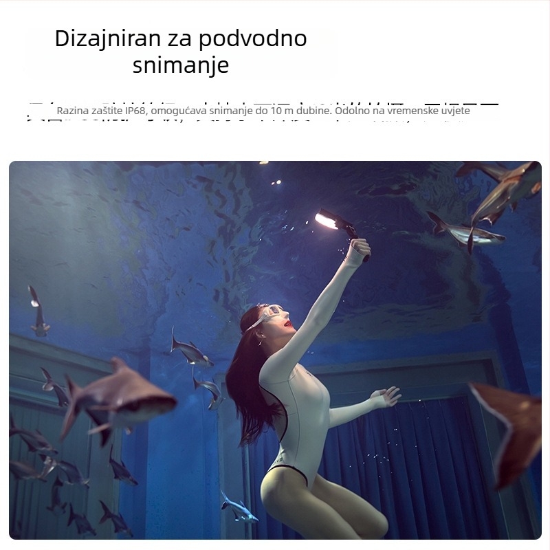 Shenniu WL8P LED rasvjeta za popunjavanje za profesionalnu fotografiju, IP68 vodootporno, ugrađena baterija, 10W